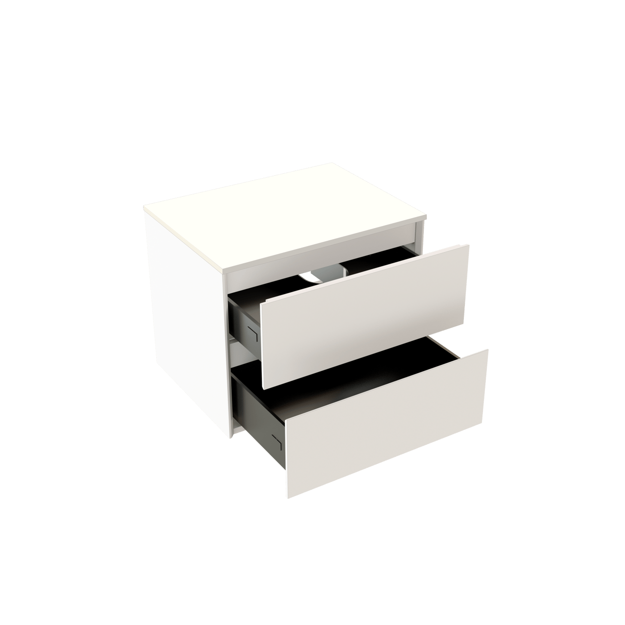 Storke Edge meuble salle de bains suspendu 60 x 46 cm blanc mat avec Tavola tablette simple en solid surface blanc mat