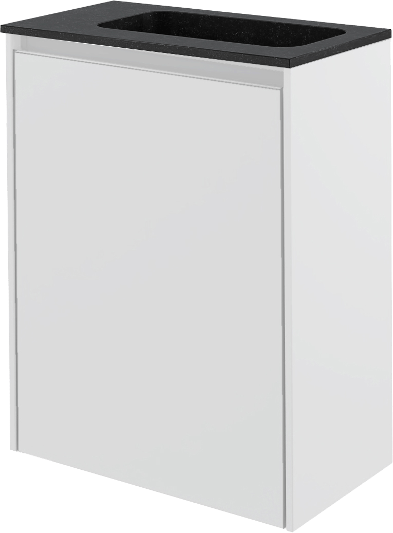 Storke Edge meuble wc suspendu 40 x 22 cm blanc mat avec Fina lavabo en quartz mat