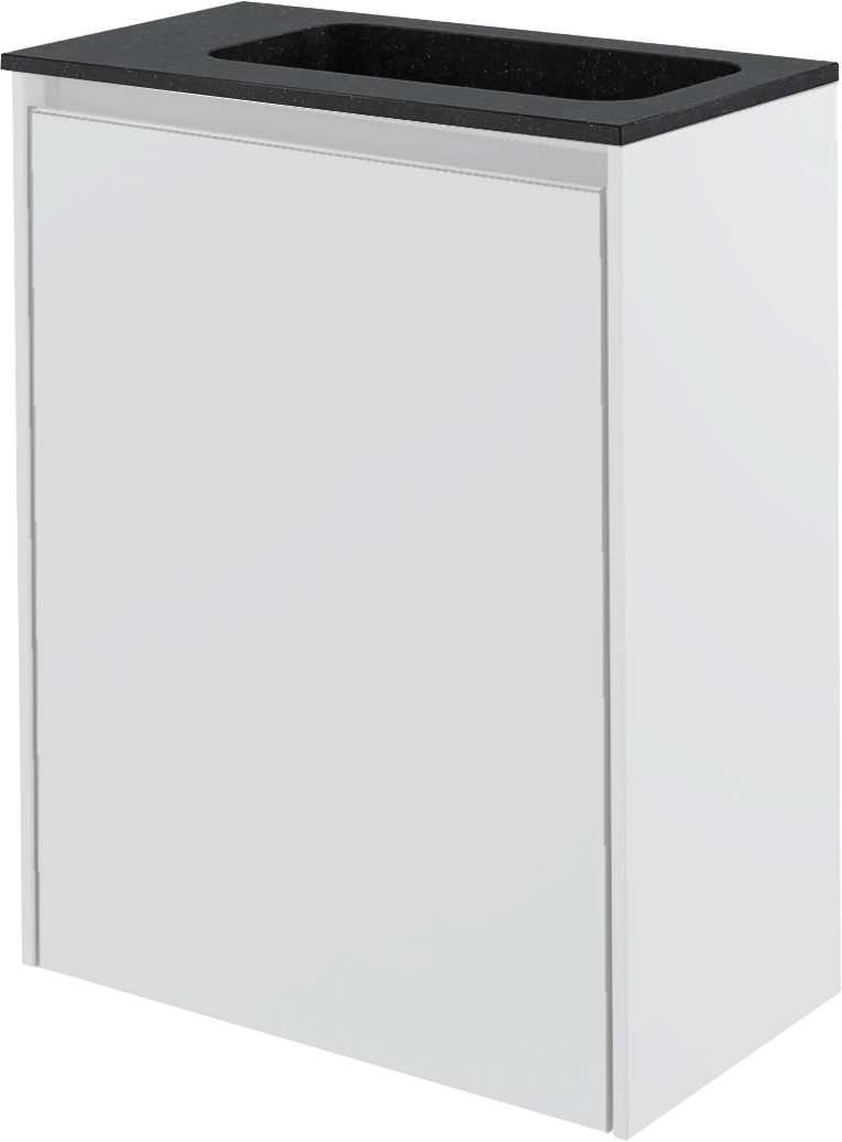 Storke Edge meuble wc suspendu 40 x 22 cm blanc mat avec Fina lavabo en quartz mat