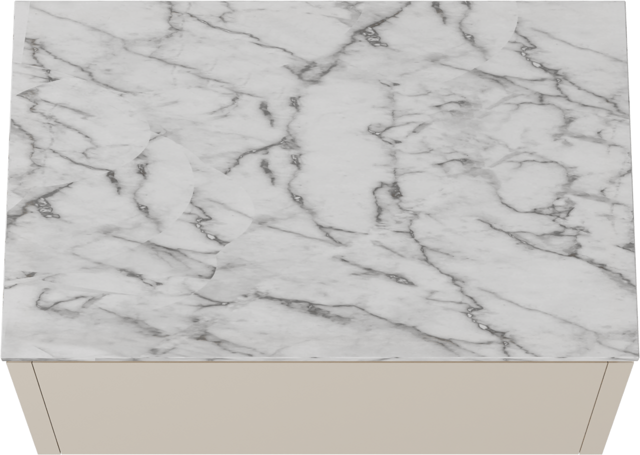 Balmani Eclips meuble salle de bains suspendu 90 x 55 cm Sandbeige avec Stretto tablette simple en Marbre Carrare