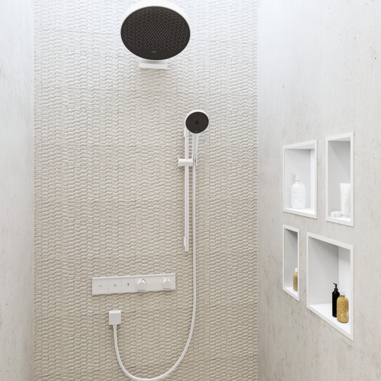 Hansgrohe FixFit Square doucheslangaansluiting 1/2" Mat Wit