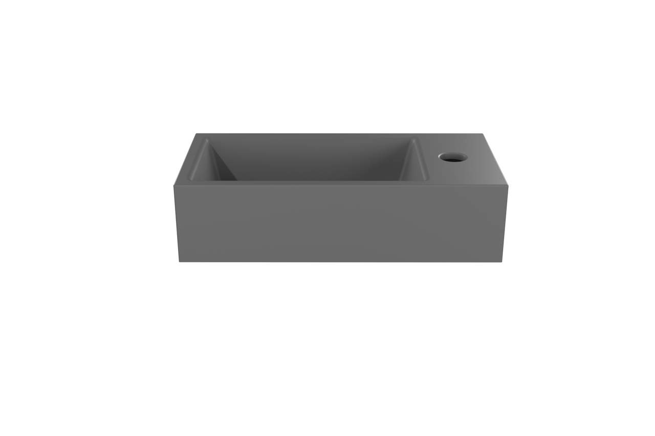 Luca Varess Cubic lave-mains 40,5 x 20 cm porcelaine gris mat