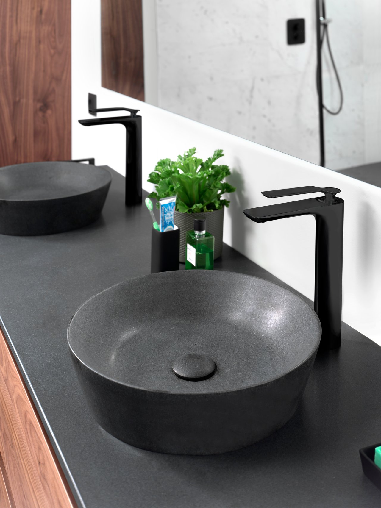 Blaufoss Expo verhoogde wastafelkraan mat zwart