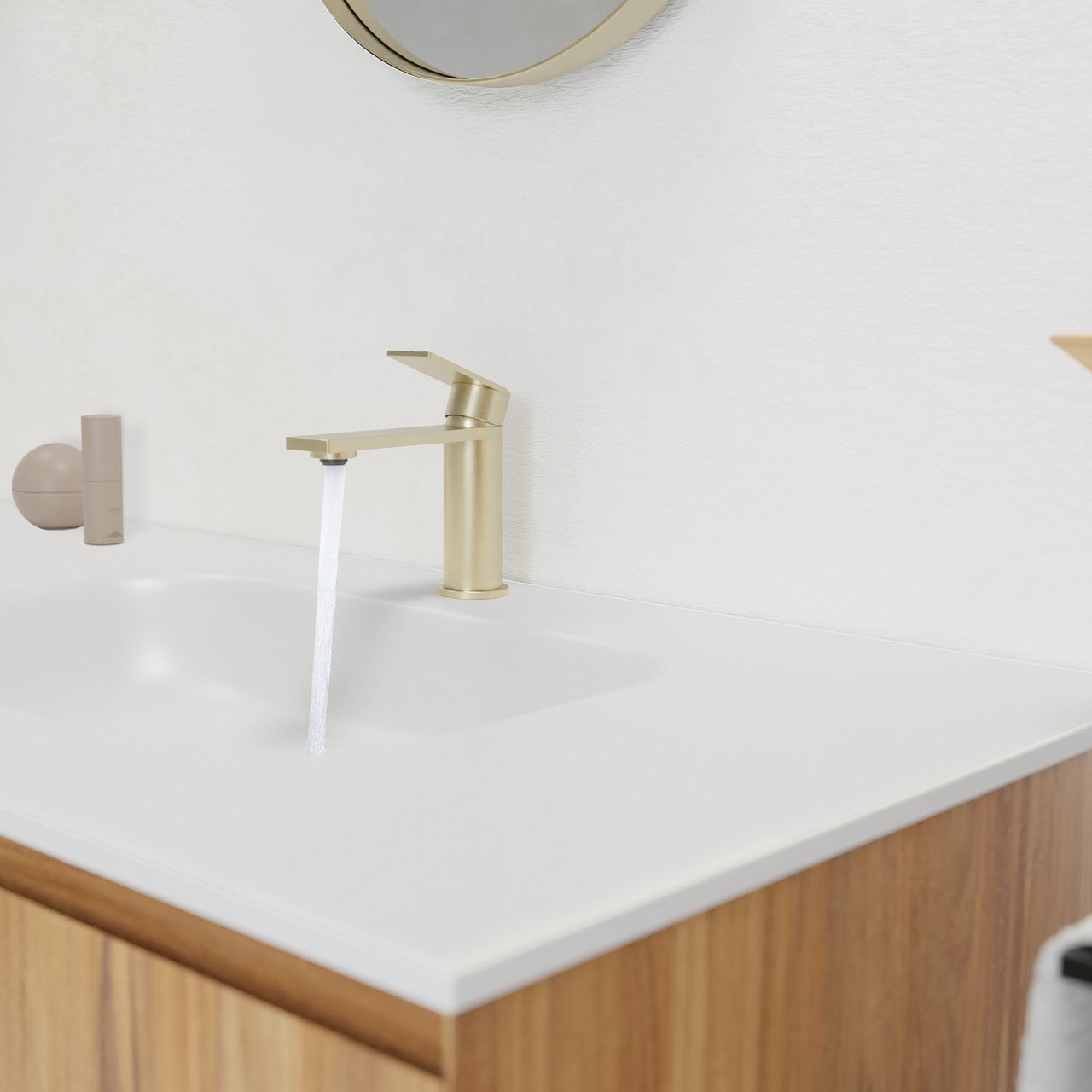 Blaufoss Fenix EcoStart Standard-Waschbecken Armatur: Brushed Champagne Gold
