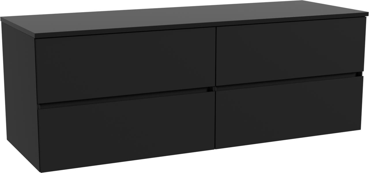 Storke Edge meuble salle de bains suspendu 150 x 52 cm noir mat avec Panton tablette simple ou double en mdf enduit de poudre noir mat