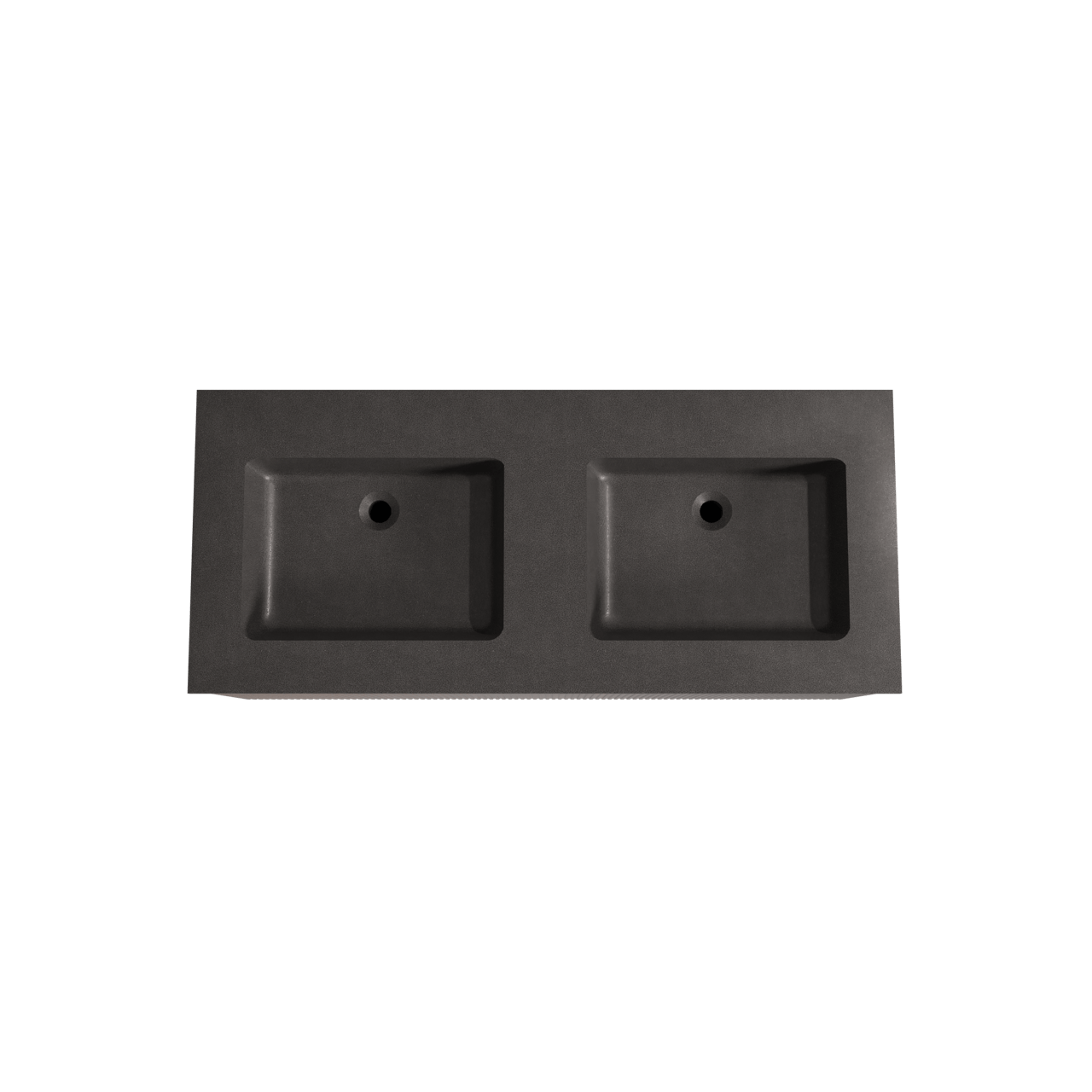 Storke Ribs zwevend badmeubel 120 x 52 cm notenhout met Scuro dubbele wastafel in kwarts mat zwart, Verticale symmetrische rechte ribbel