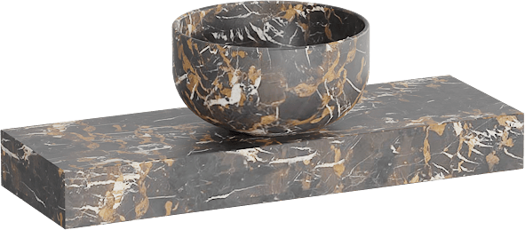Balmani Nova wastafeltablet 60 x 20 cm Portoro Gold met Bowl waskom in Portoro Gold marmer
