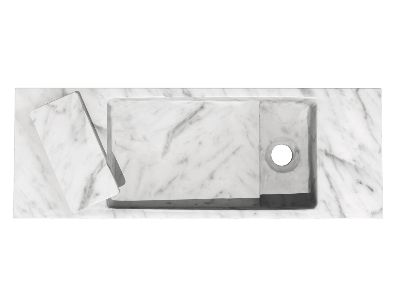 Balmani Mood Handwaschbecken: Carrara-Marmor, 55 x 20 cm