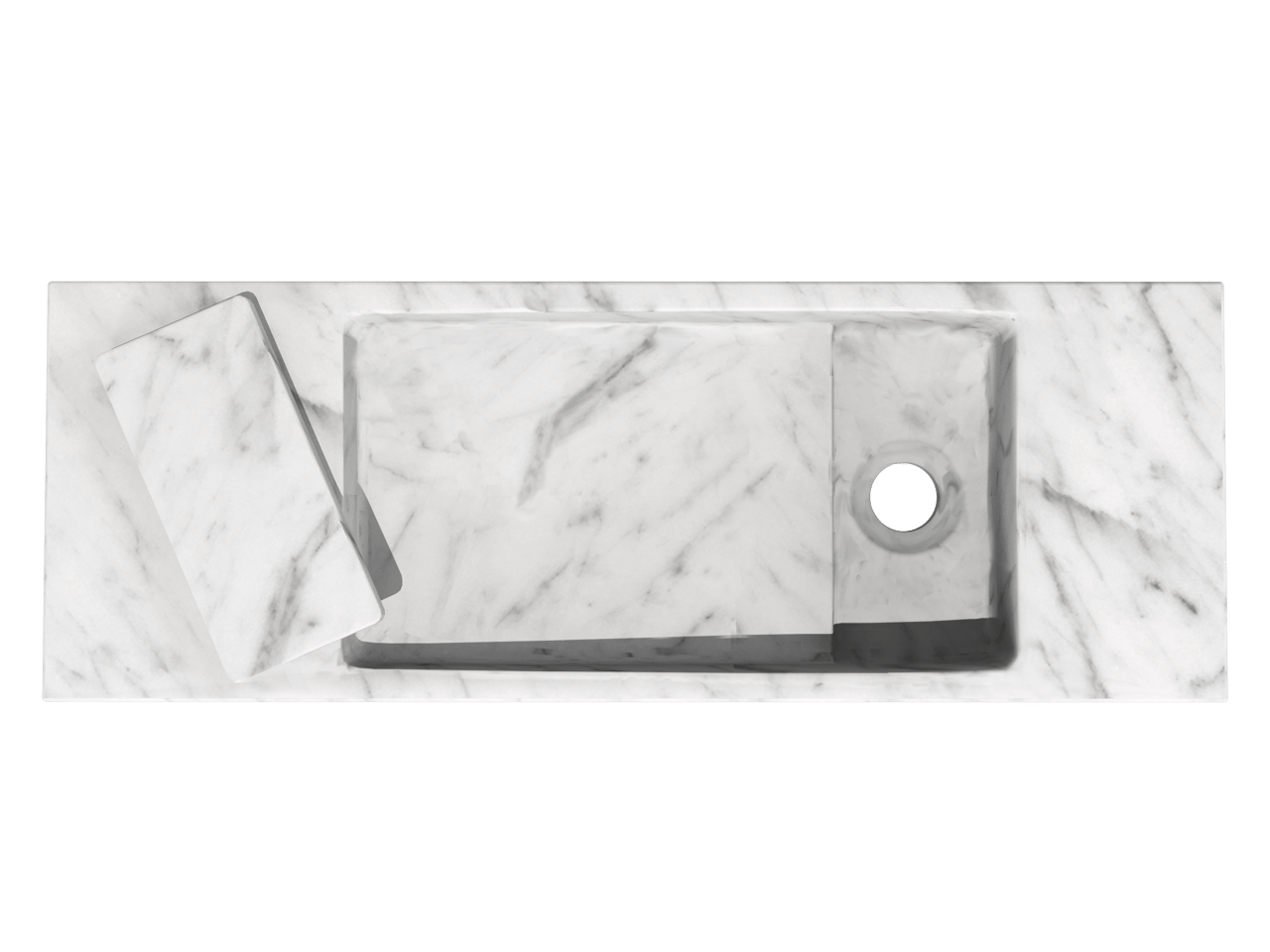 Balmani Mood Handwaschbecken: Carrara-Marmor, 55 x 20 cm