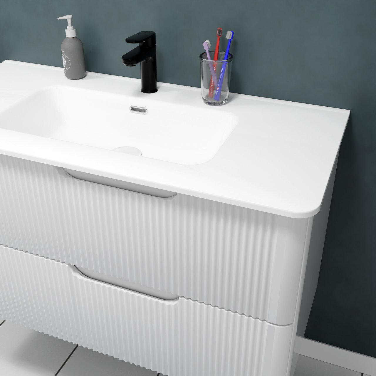 Linie Astor wastafelkraan mat zwart