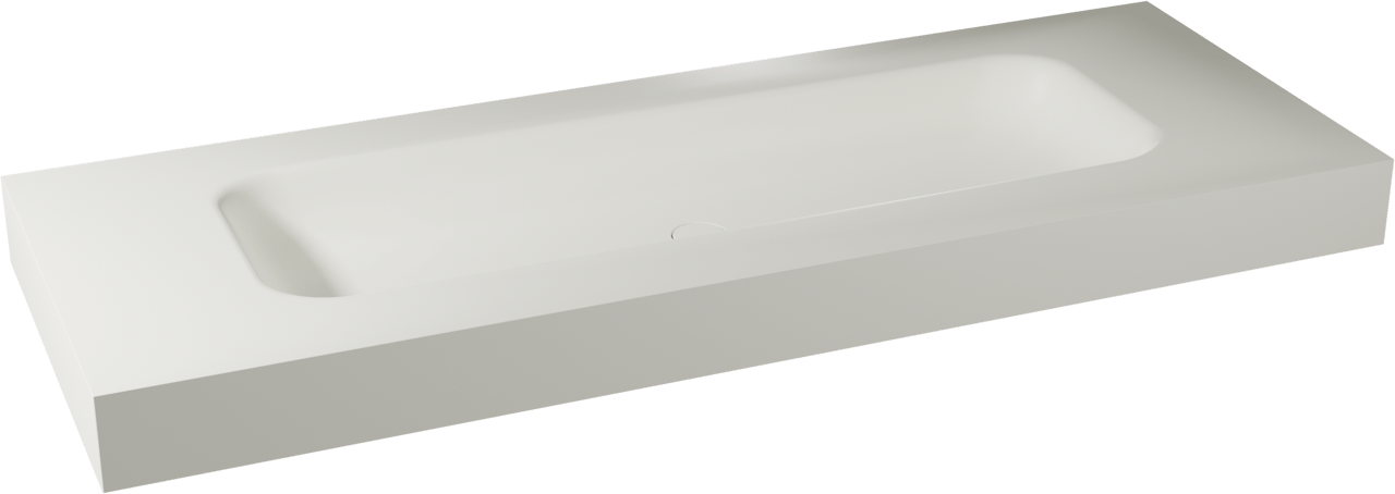 Balmani Arcato lavabo simple pour 2 trous de robinet Solid Surface mat 150 x 55 cm, crépine non incluse