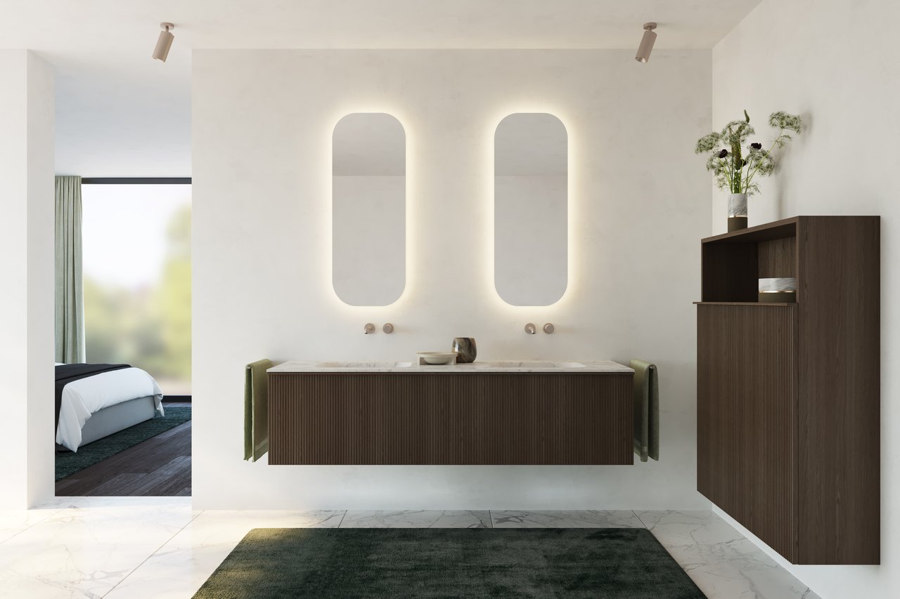 Balmani Giro Arcato miroir coins arrondis lumineux et anti-buée 41 x 108 cm