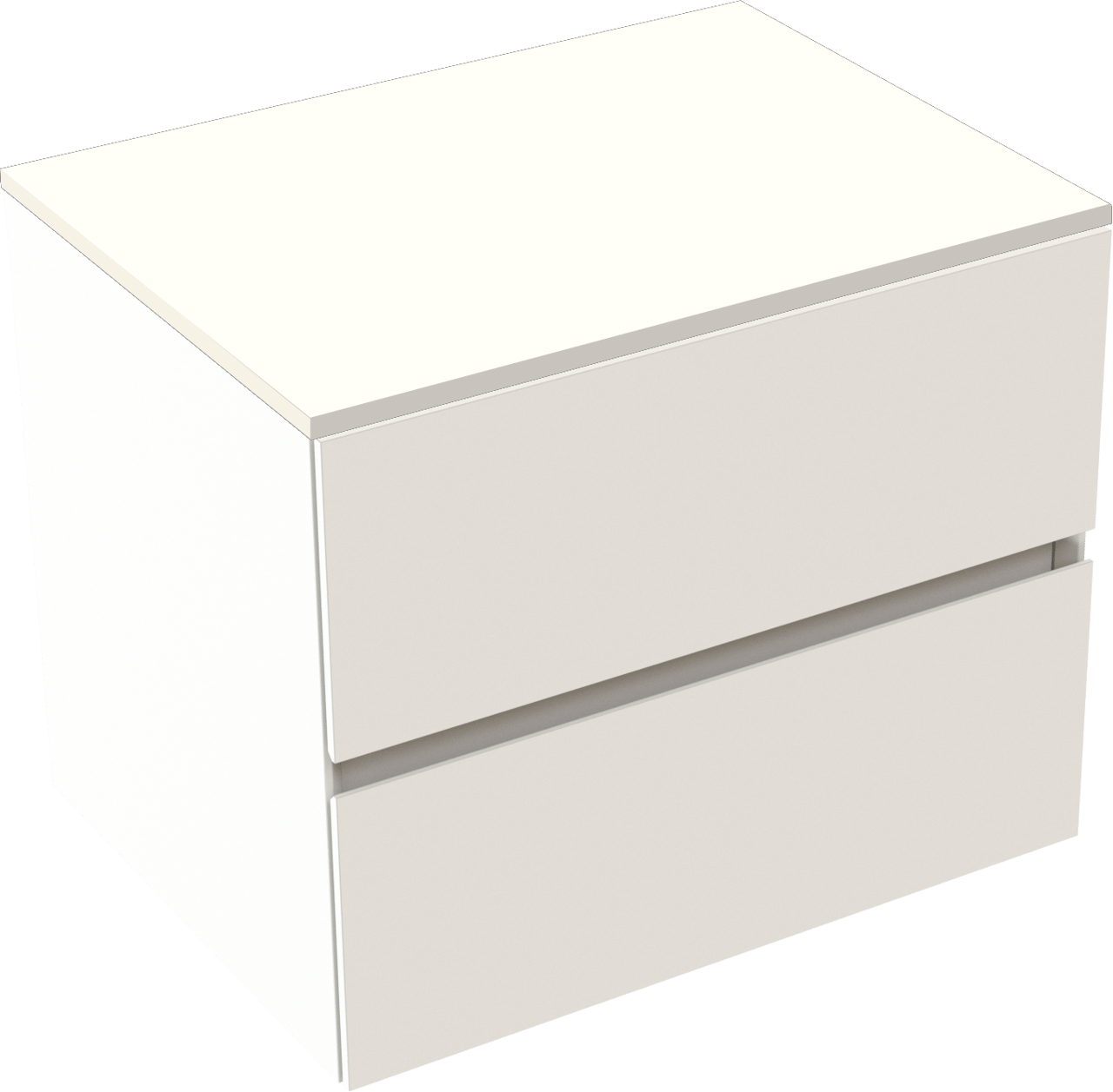 Storke Edge meuble salle de bains suspendu 60 x 46 cm blanc mat avec Tavola tablette simple en solid surface blanc mat