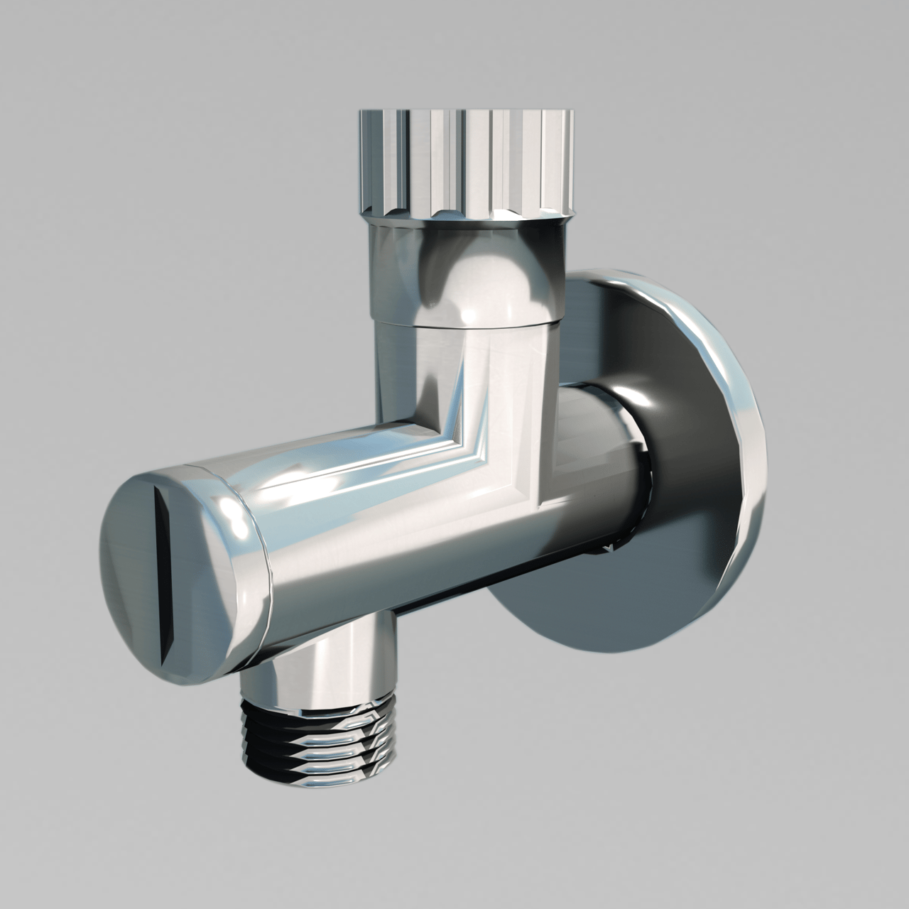 Robinet d'équerre avec filtre et raccord à manchon de compression 12 - 15 mm