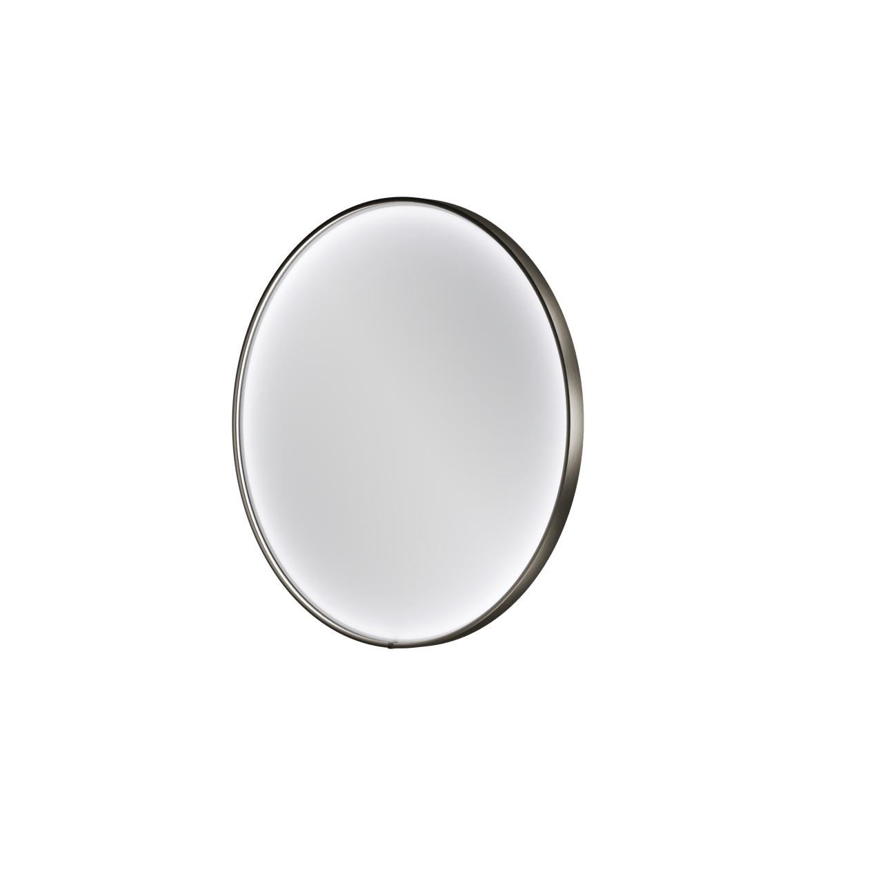 Balmani Secret rond badkamerspiegel Brushed Gunmetal Ø 70 cm met spiegelverlichting en anti-damp