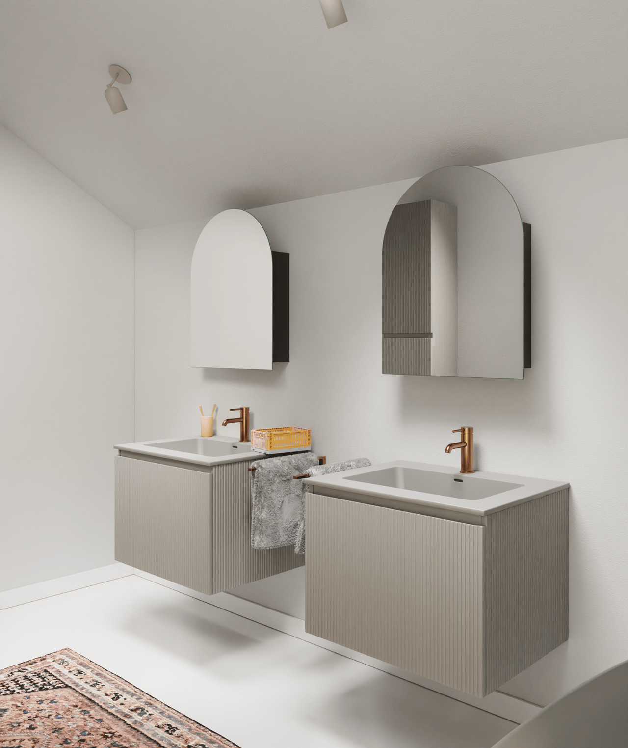 Storke Diva Einzelwaschtisch matt seidengrau Top Solid Seidengrau Matt 65 x 52 cm