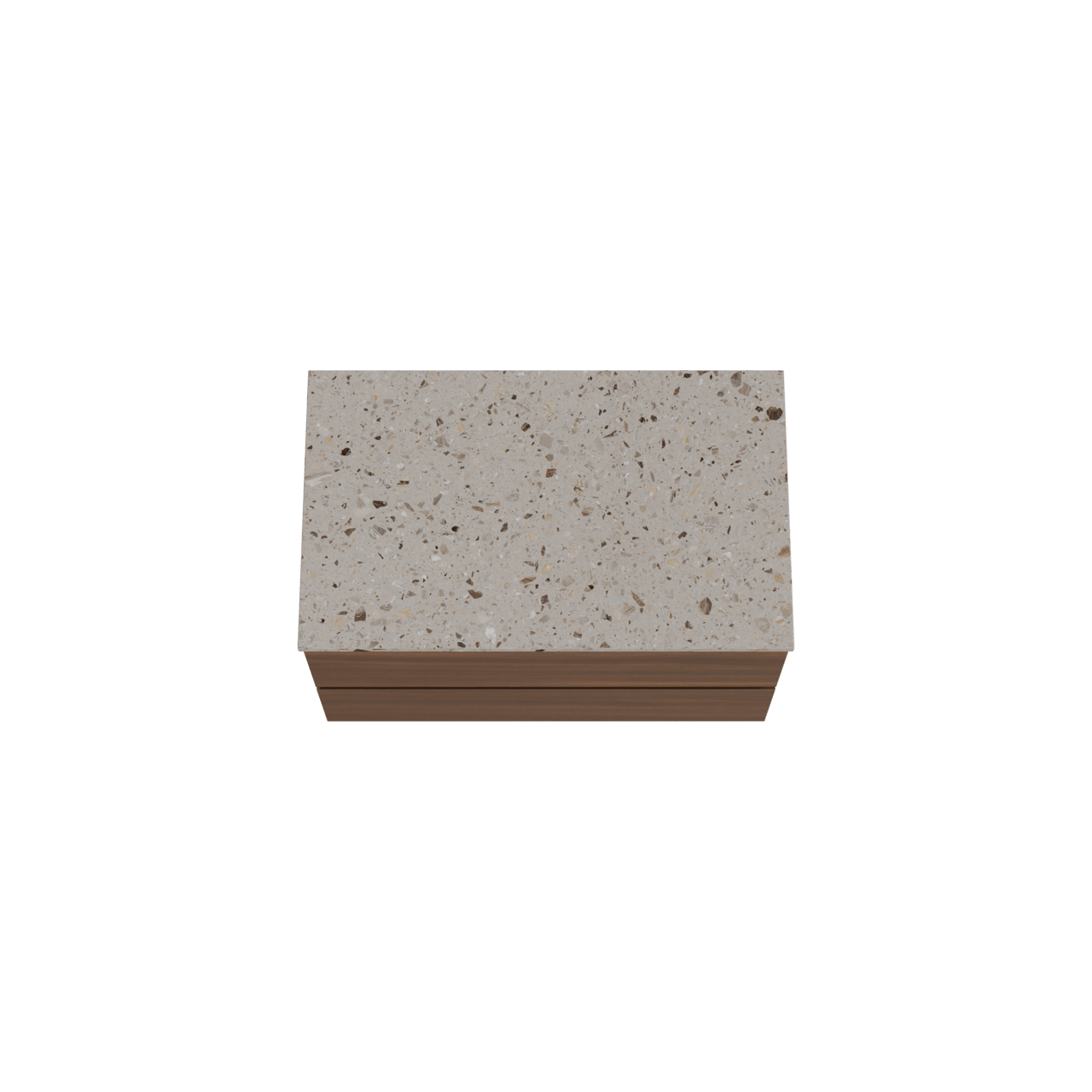 Balmani Lucida meuble salle de bains suspendu 90 x 55 cm noyer américain avec Stretto tablette simple en terrazzo greige terrazzo