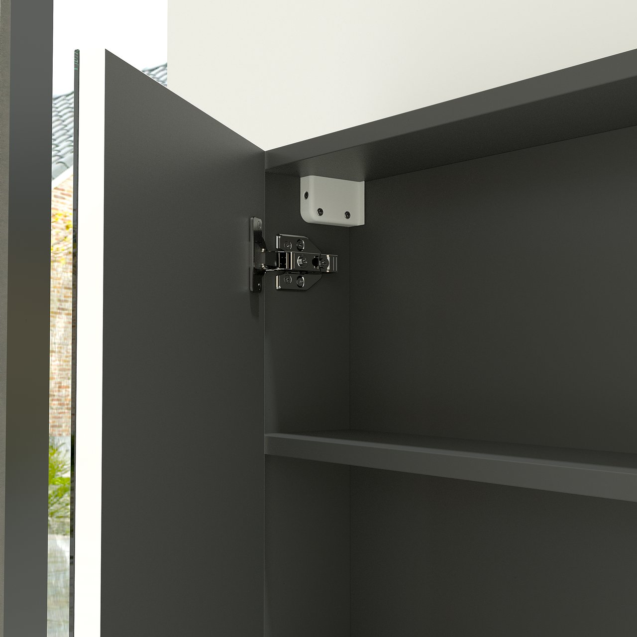 Linie Montro Spiegelschrank Bad: 120 x 75 cm, Weiß matt