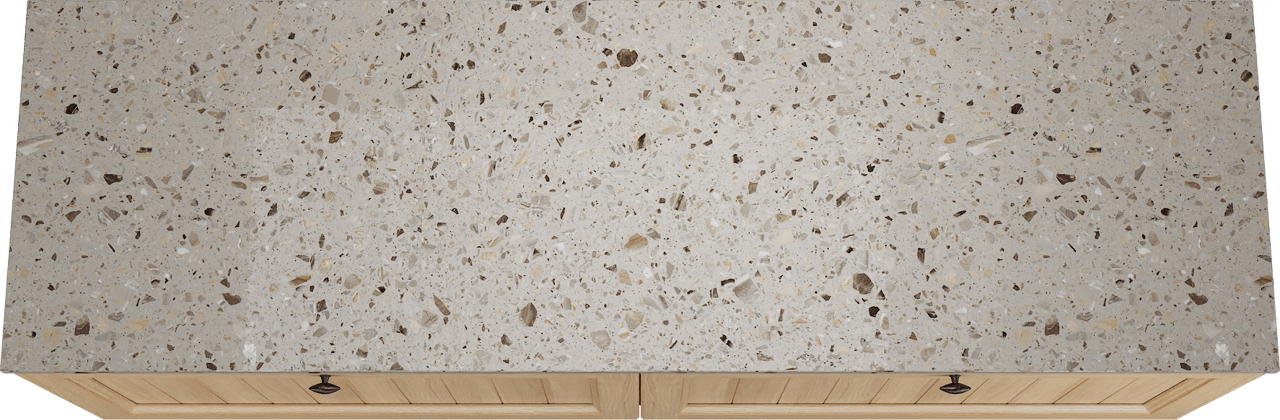 Balmani Lemon meuble salle de bains suspendu 180 x 55 cm, plaqué chêne naturel avec Stretto tablette simple ou double en greige terrazzo