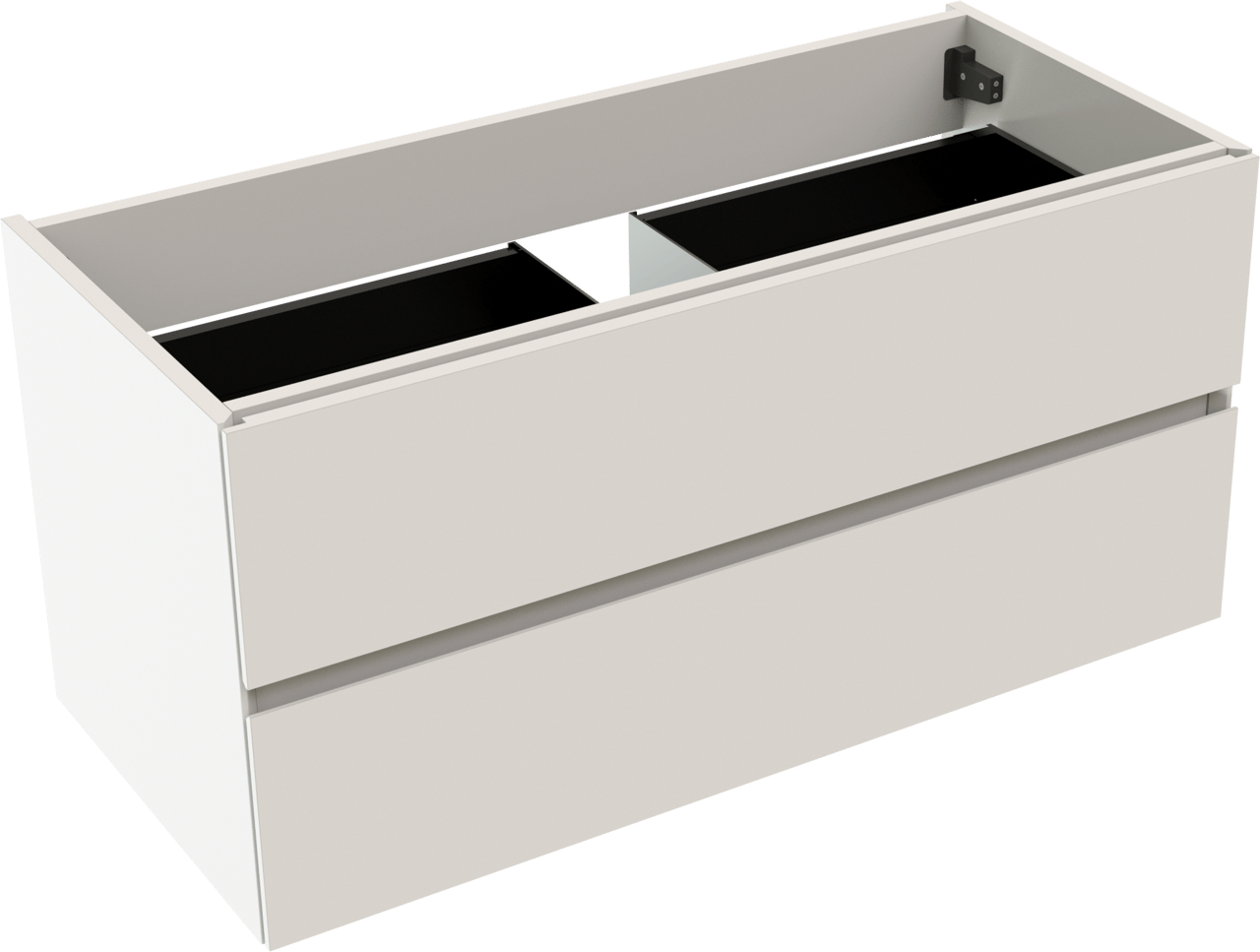 Storke Edge hängender Waschbeckenunterschrank: 100 x 46 cm, Weiß matt, 2 Schubladen