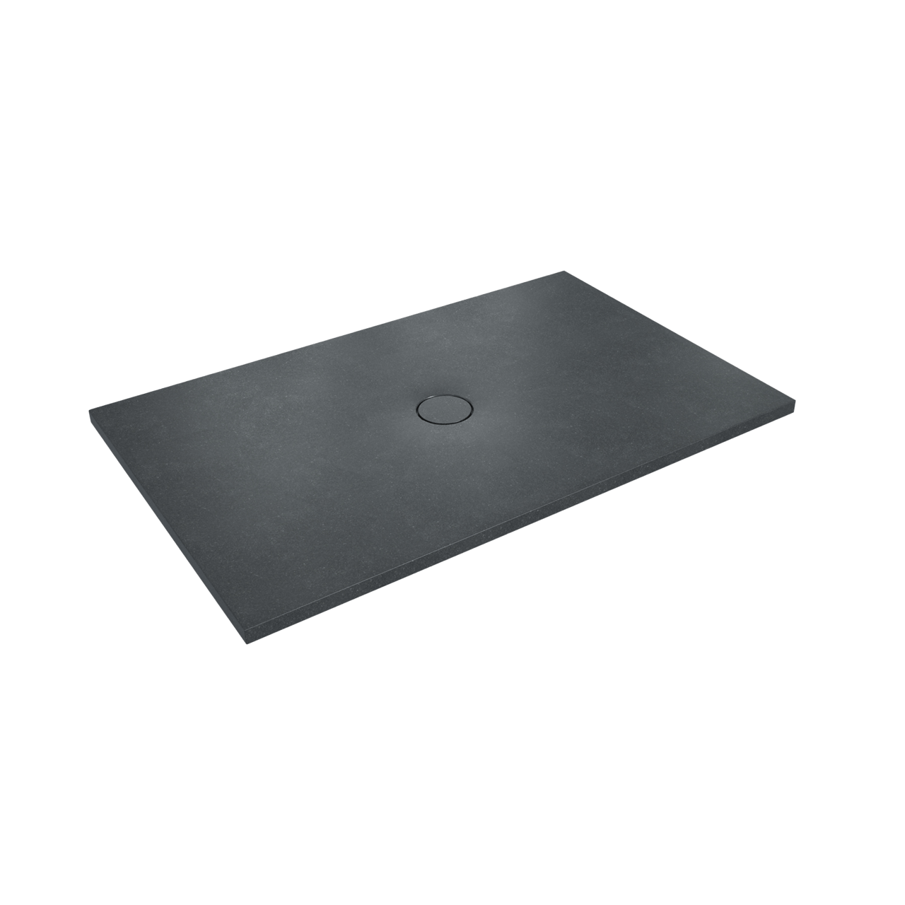 Balmani Thanos Duschwanne: 140 x 90 cm, Granit, Schwarz poliert