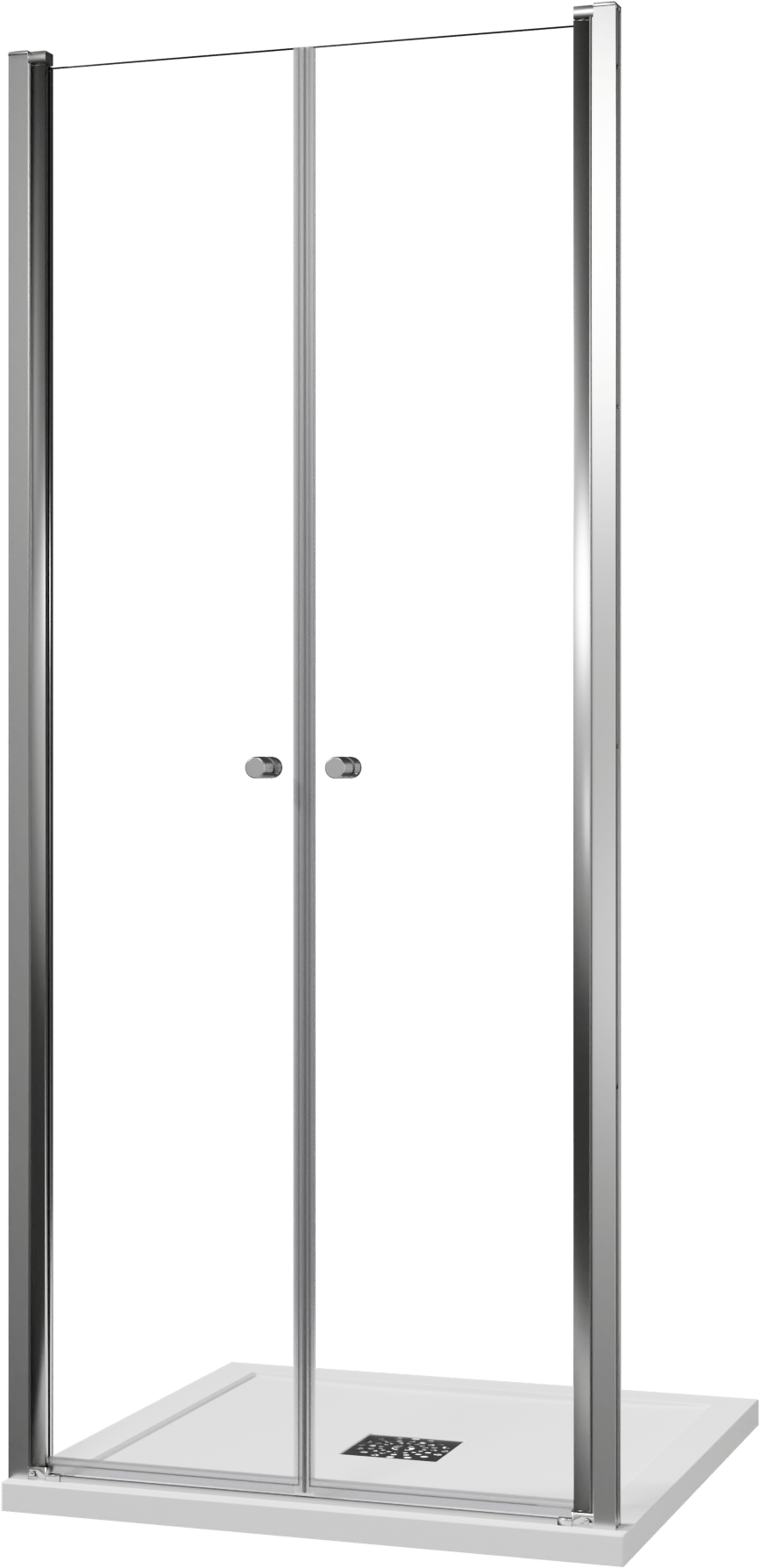 Luca Varess Kuresa porte battante 90 x 200 cm verre transparent profil chrome brillant