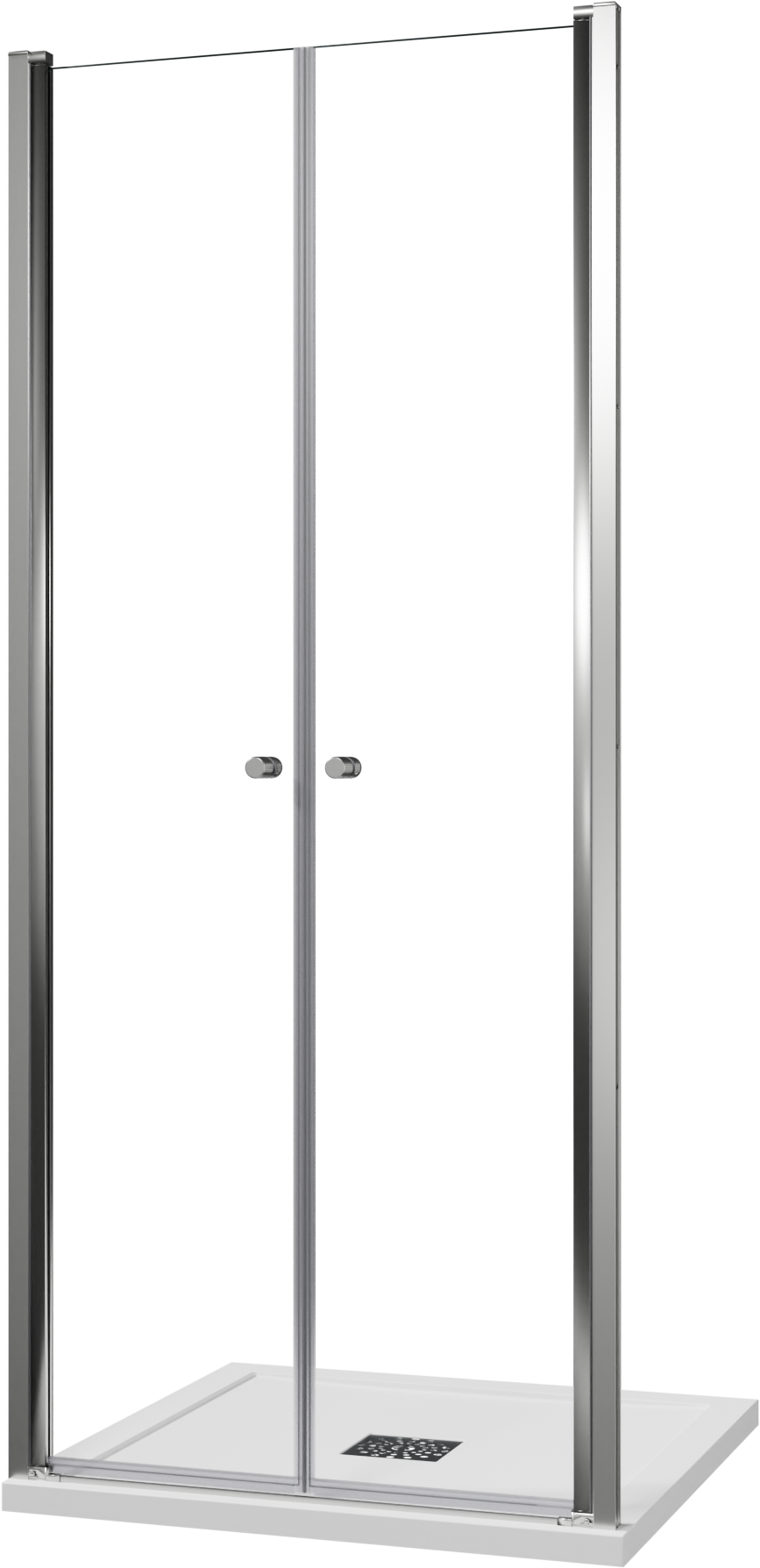 Luca Varess Kuresa Dusche Pendeltür, 90 x 200 cm, Klarglas, Chrom Profil, glänzend