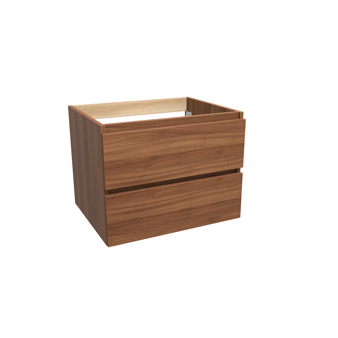 Balmani Lucida hängender Bad-Unterschrank, 67,5 x 55 cm, Nussbaum, 2 Schubladen