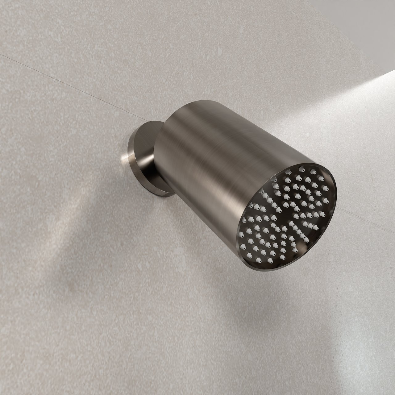 Blaufoss Luxor 90 Tête de douche rond 14 x 9 cm avec support mural Brushed GunMetal