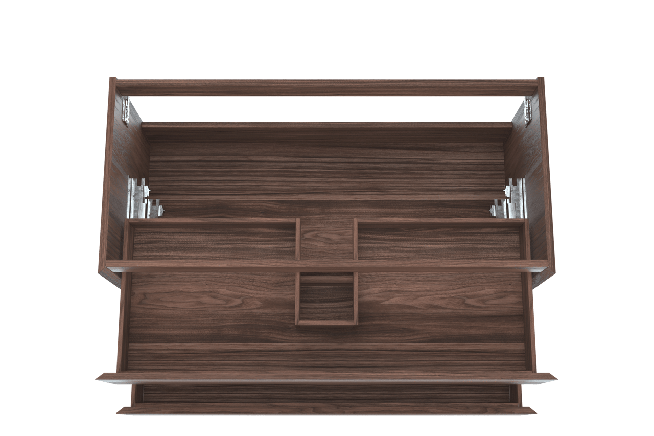 Balmani Mitra zwevende wastafelonderkast 120 x 55 cm fineer notenhout 2 lades