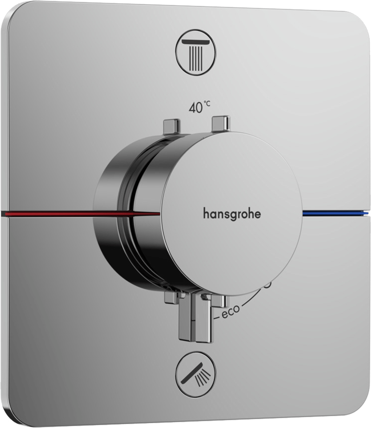 Hansgrohe Showerselect Comfort Q thermostat de douche encastré 2 évacuations chrome brillant