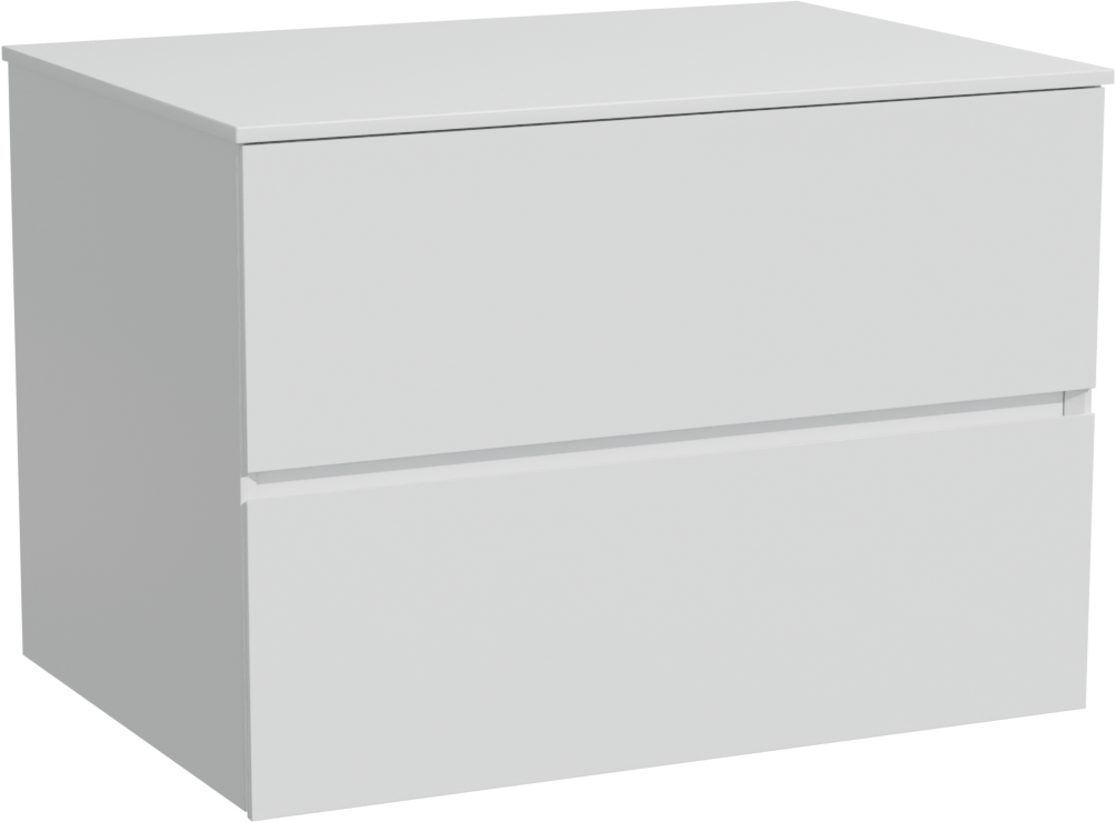 Storke Edge meuble salle de bains suspendu 75 x 52 cm blanc mat avec Tavola tablette simple en solid surface blanc mat