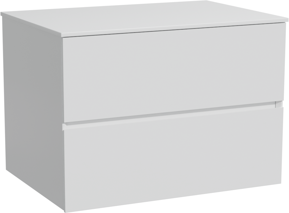 Storke Edge zwevend badmeubel 75 x 52 cm mat wit met Tavola enkel wastafelblad in solid surface mat wit