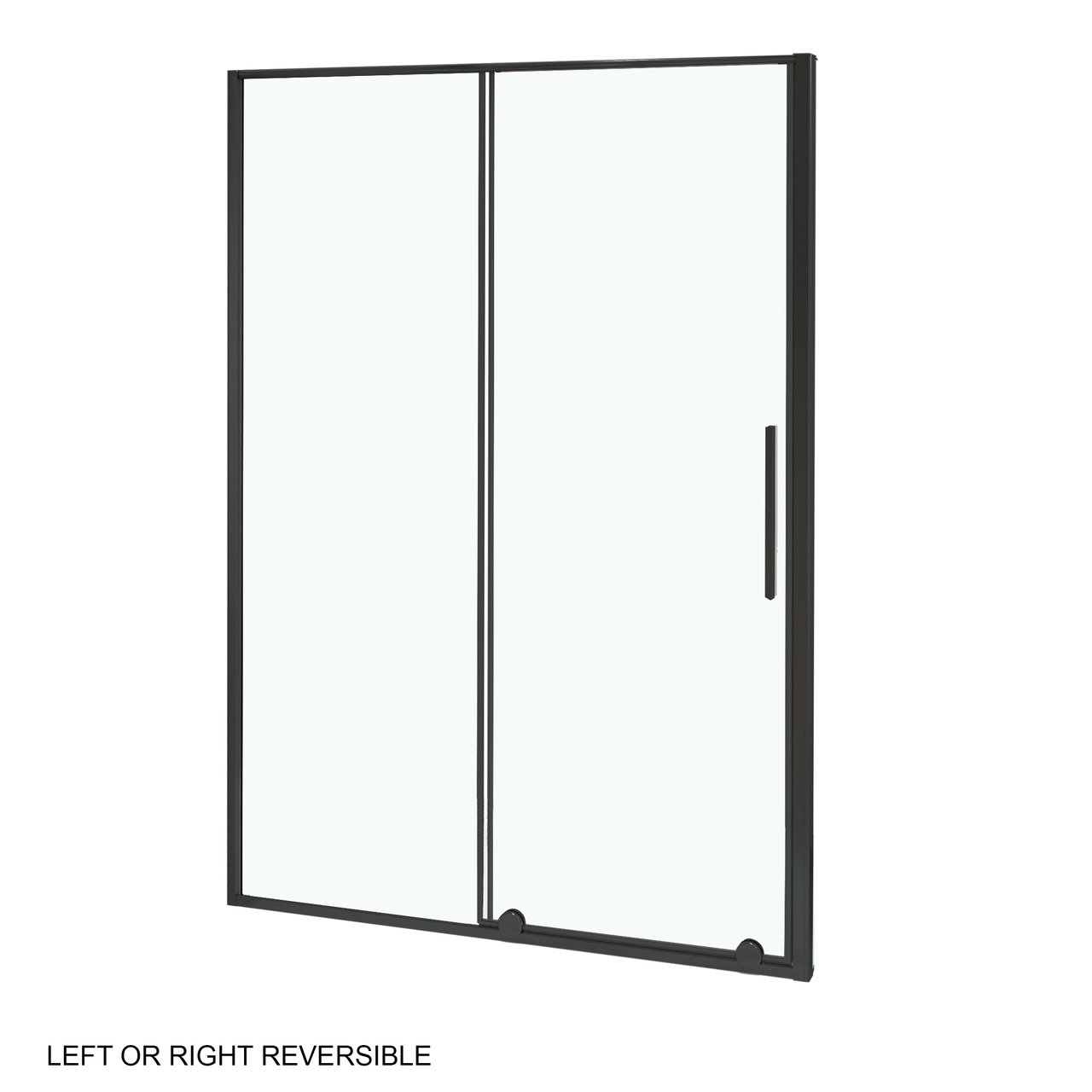 Luca Varess Morano douchecabine met schuifdeur en vaste zijwand 90 x 160 cm helder glas mat zwart profiel - deur