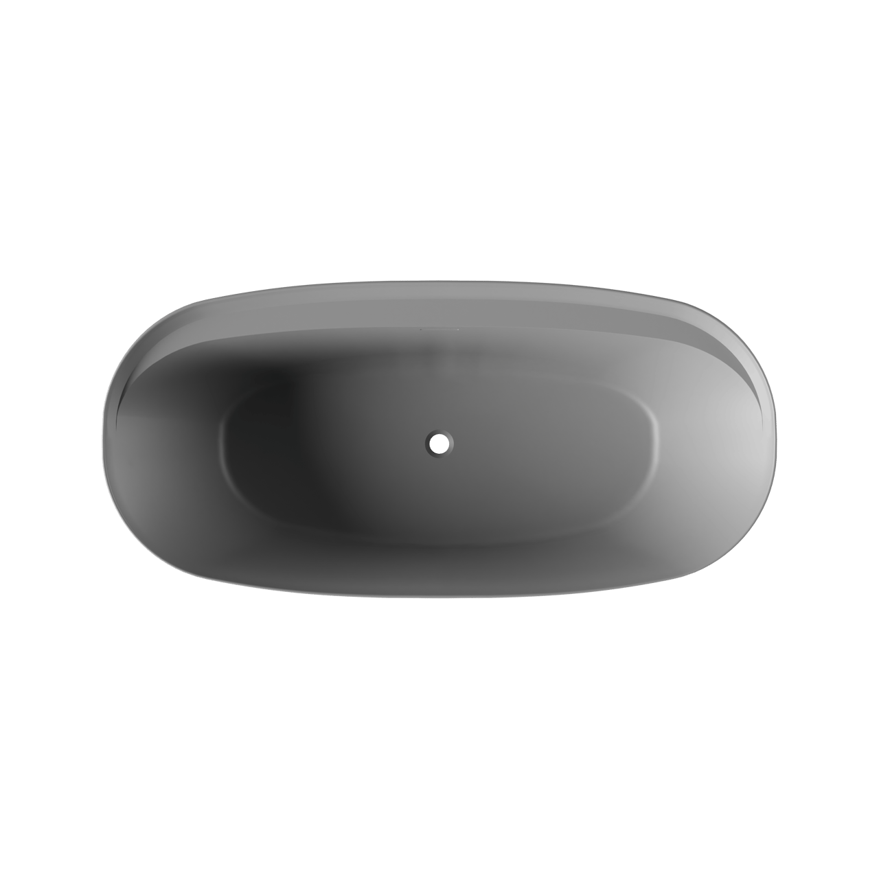 Luca Varess Sutilo ovale baignoire îlot 170 x 80 cm acrylique grise avec tablette intégrée
