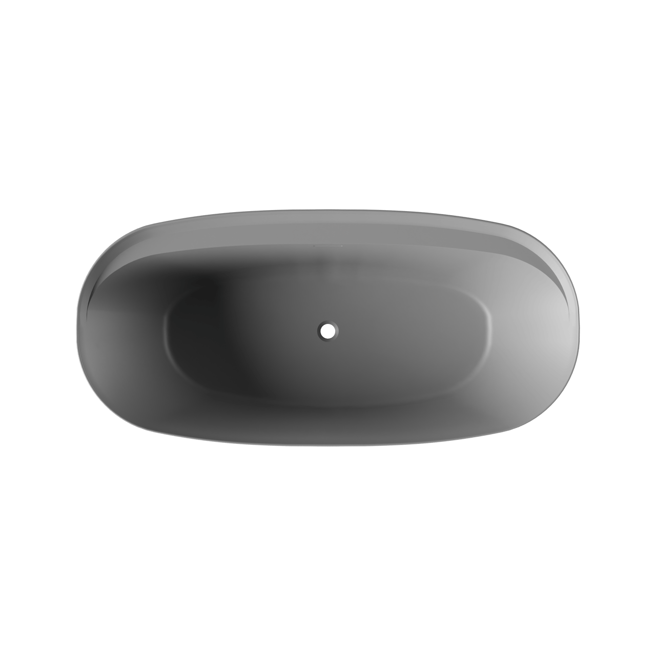 Luca Varess Sutilo ovale baignoire îlot 170 x 80 cm acrylique grise avec tablette intégrée