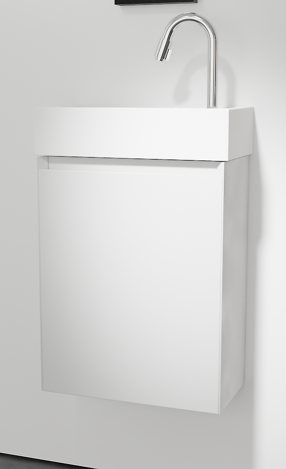 Balmani Mitra meuble wc suspendu 42 x 21 cm blanc mat avec Dama lavabo en Solid Surface mat