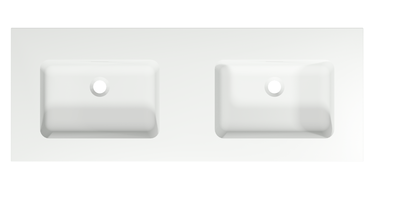 Storke Mata Doppelwaschtisch, Solid Surface matt, 120 x 46 cm