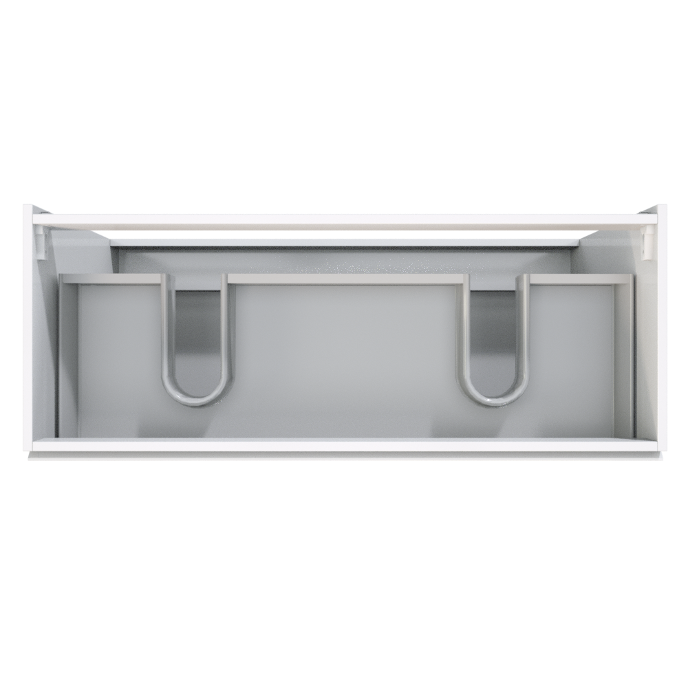 Storke Delta staande wastafelonderkast 120 x 48 cm hoogglans wit 3 lades 2 sifonuitsparingen