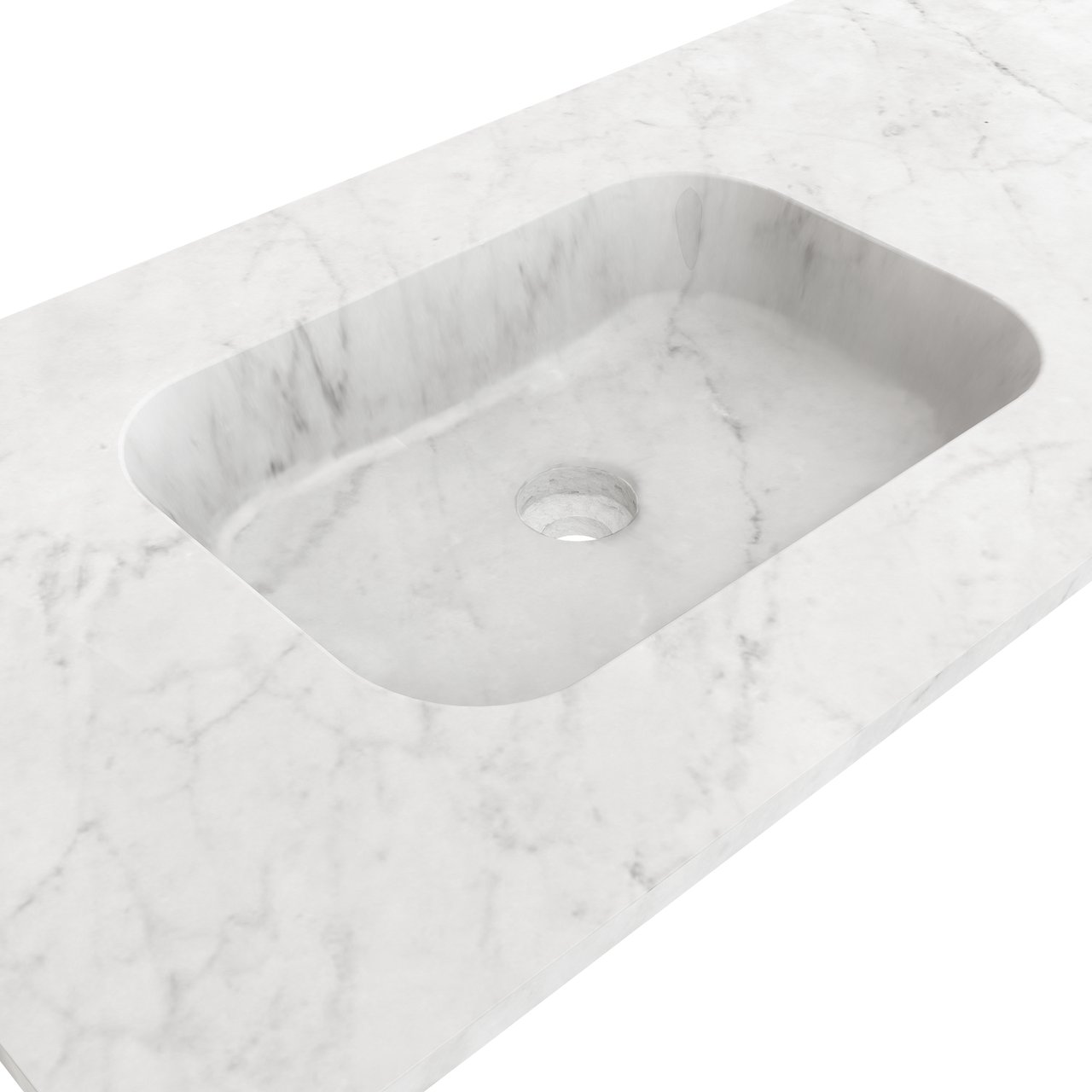 Balmani Tablo Arcato dubbele wastafel Carrara marmer 135 x 55 cm