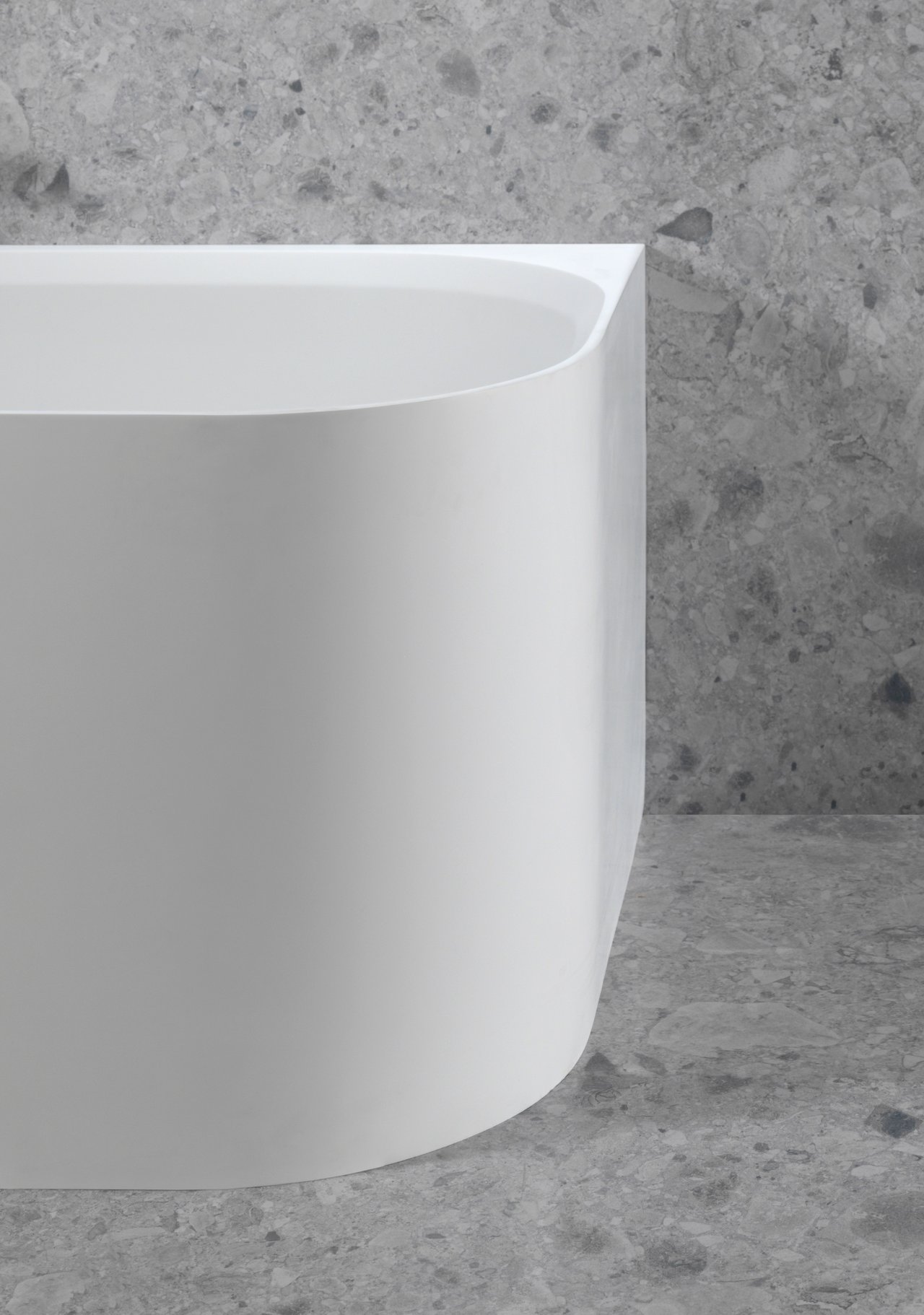 Balmani Finla tweepersoons hoekbad links 180 x 80 cm Solid Surface mat wit