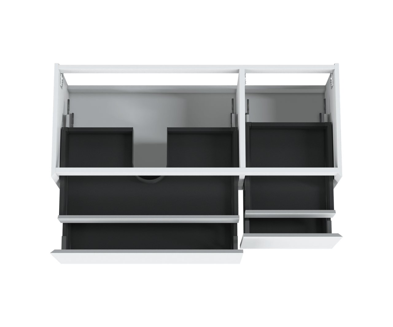 Balmani Idra meuble sous-vasque suspendu 135 x 55 cm asymétrique à gauche blanc mat 4 tiroirs