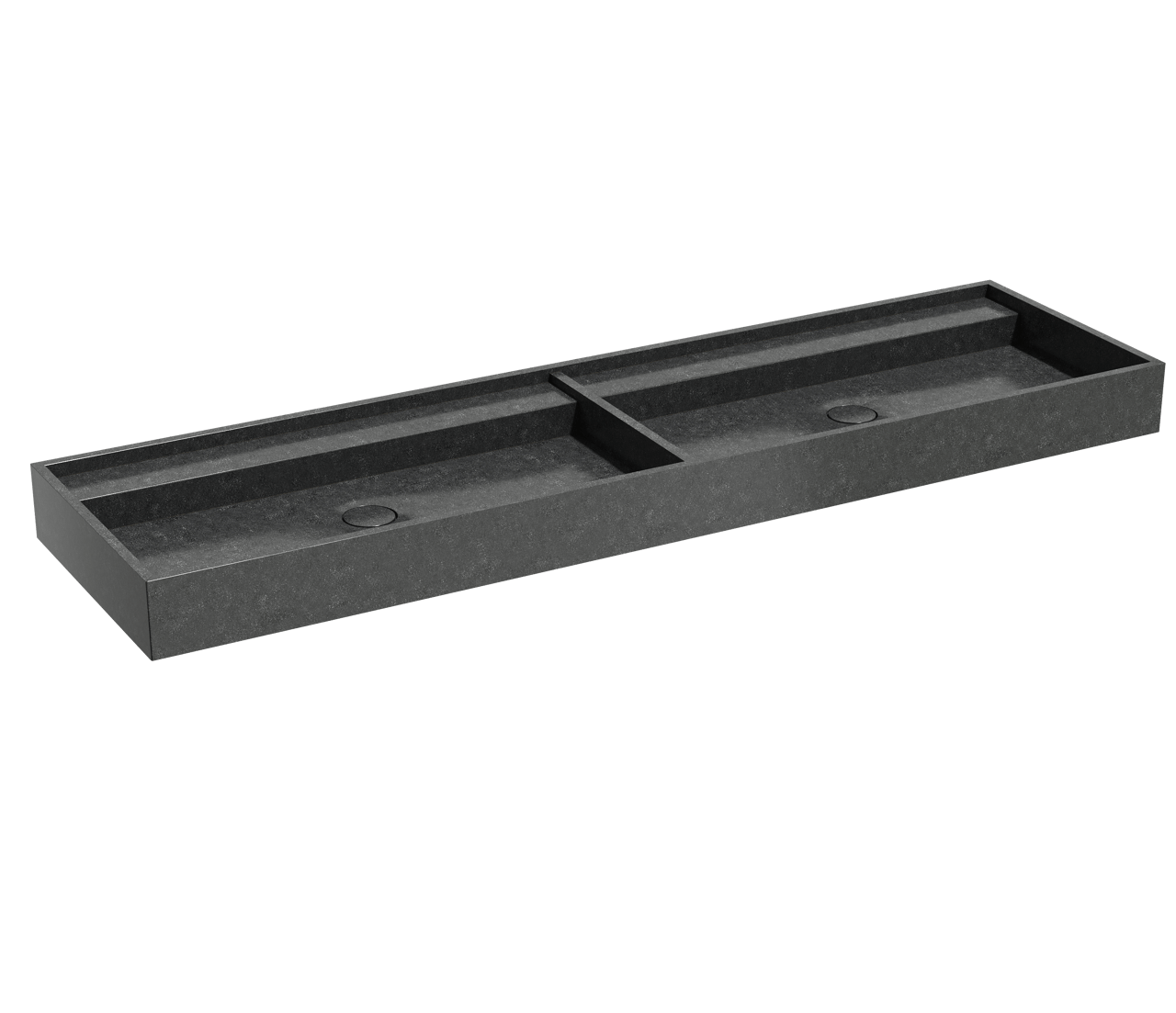 Balmani Cubo double vasque granite aiguisé 180 x 49 cm