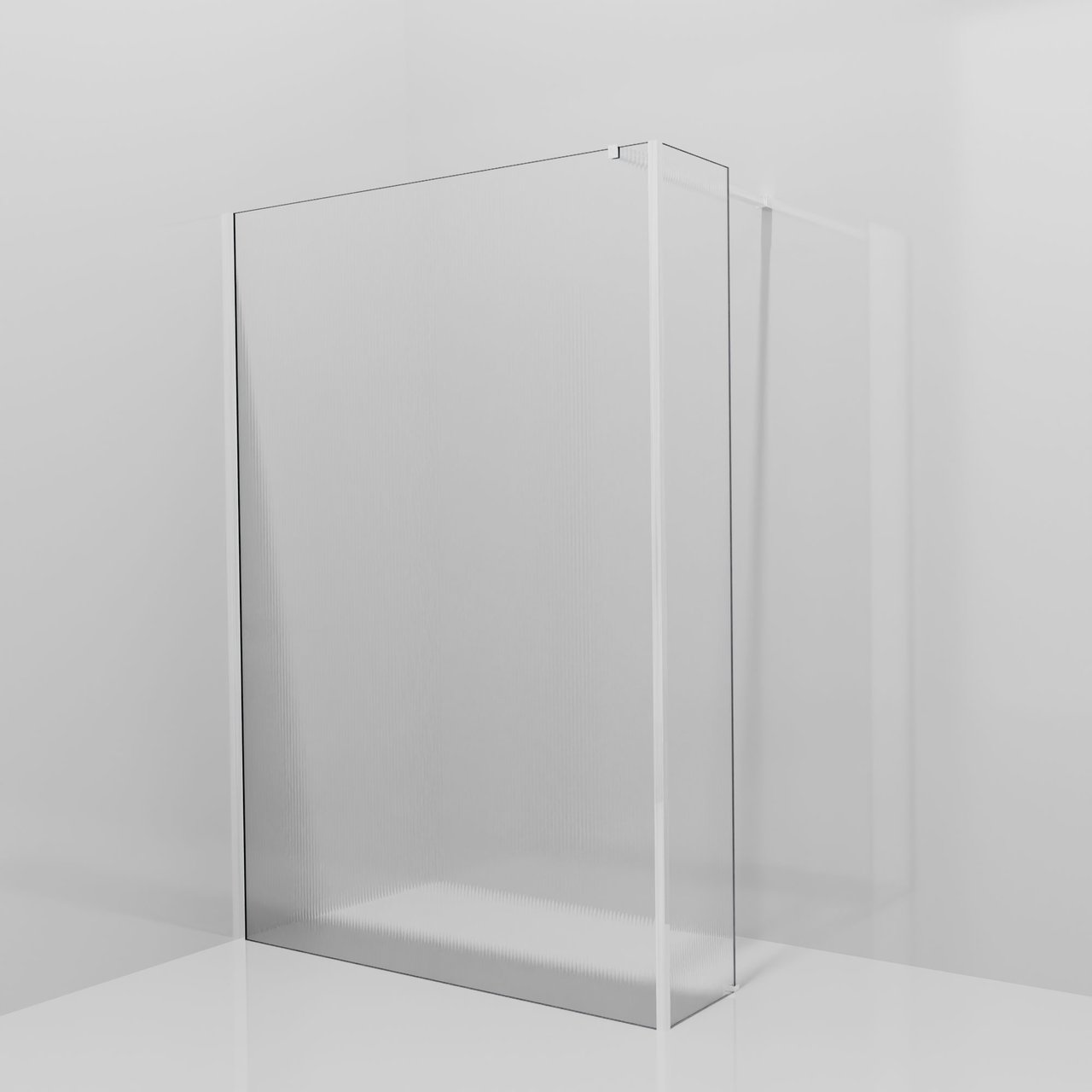 Balmani Modular inloopdouche met vaste zijwand: 140 x 200 cm, Ribs met coating, Hoogglans chroom profielen