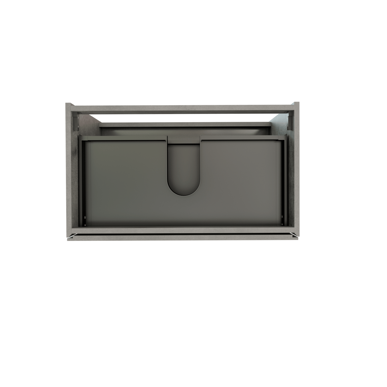 Storke Edge stehender Waschbeckenunterschrank: 80 x 46 cm, Beton dunkelgrau, 3 Schubladen