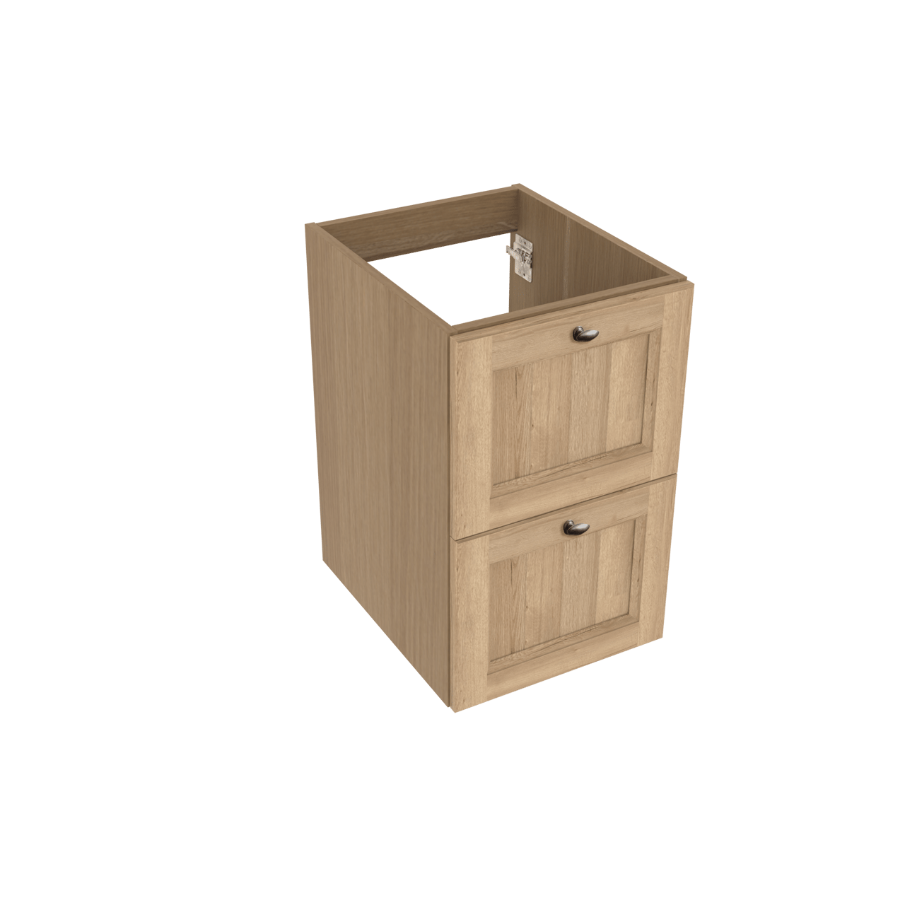 Balmani Lemon stehender Waschbeckenunterschrank: 45 x 55 cm, Eiche verwittert, 2 Schubladen