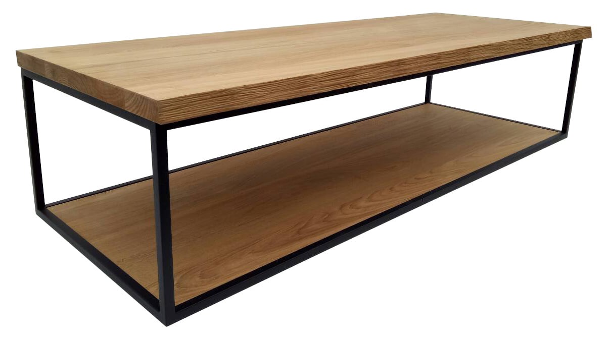 Balmani Life Edge enkel of dubbel wastafelblad massieve teak met zwarte frame 135 x 50 cm