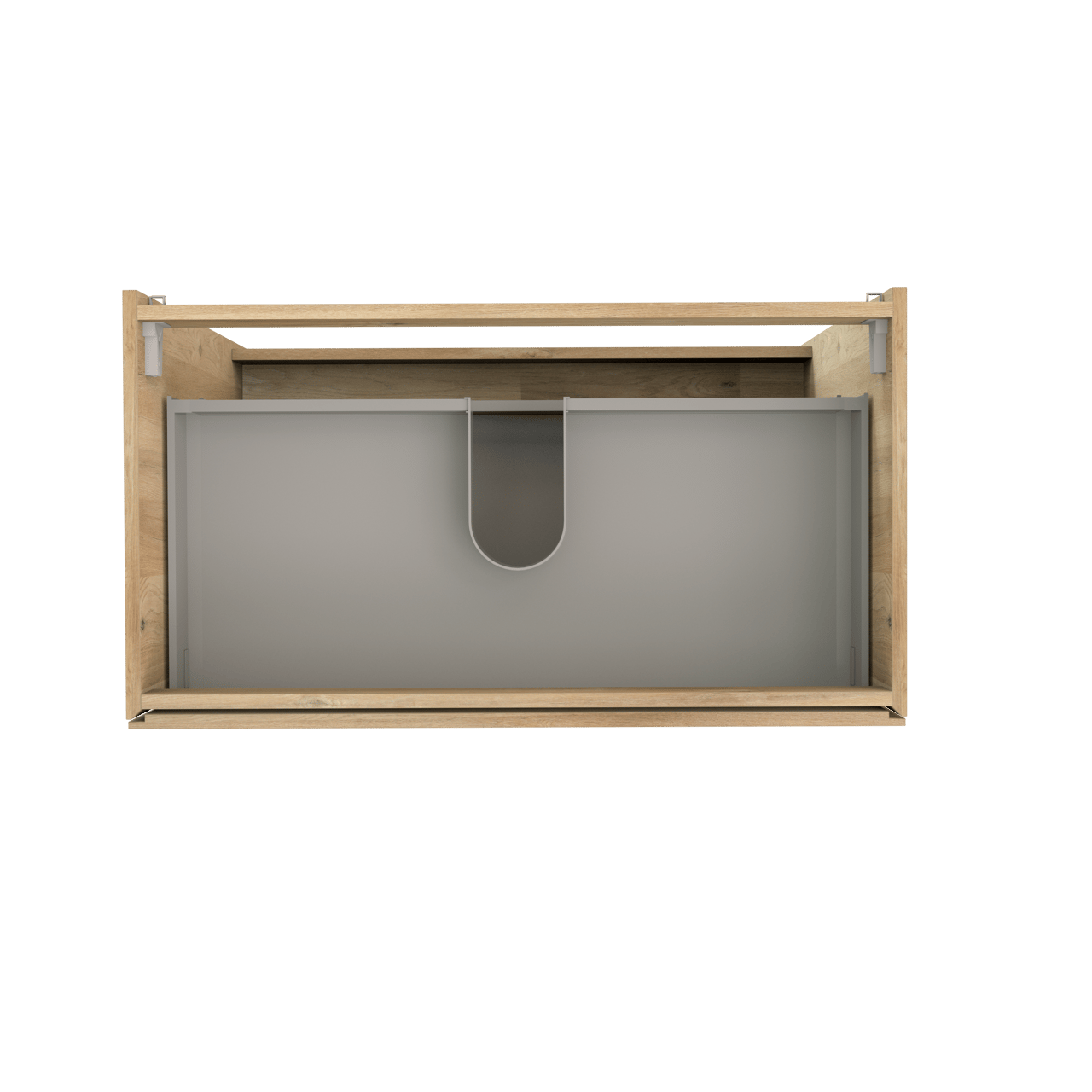 Storke Edge meuble sous-lavabo a poser 95 x 52 cm chêne brut 3 tiroirs