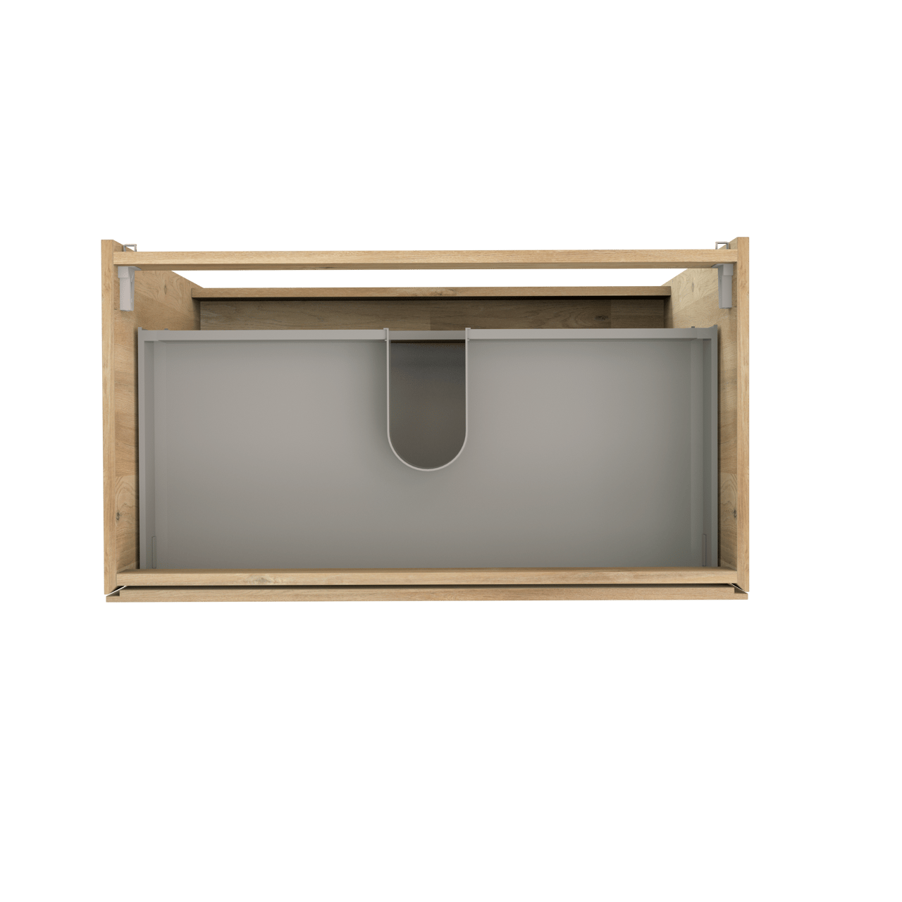 Storke Edge stehender Waschbeckenunterschrank: 95 x 52 cm, Eiche rustikal, 3 Schubladen