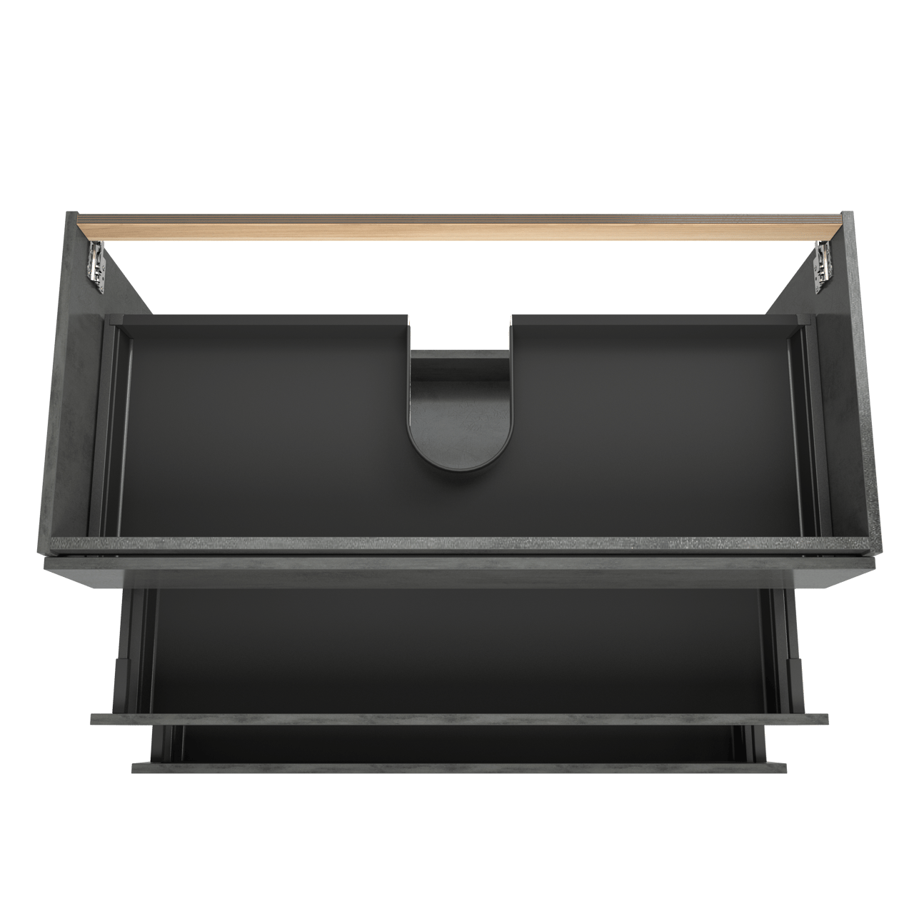 Balmani Lucida meuble sous-lavabo a poser 120 x 55 cm béton gris foncé 3 tiroirs